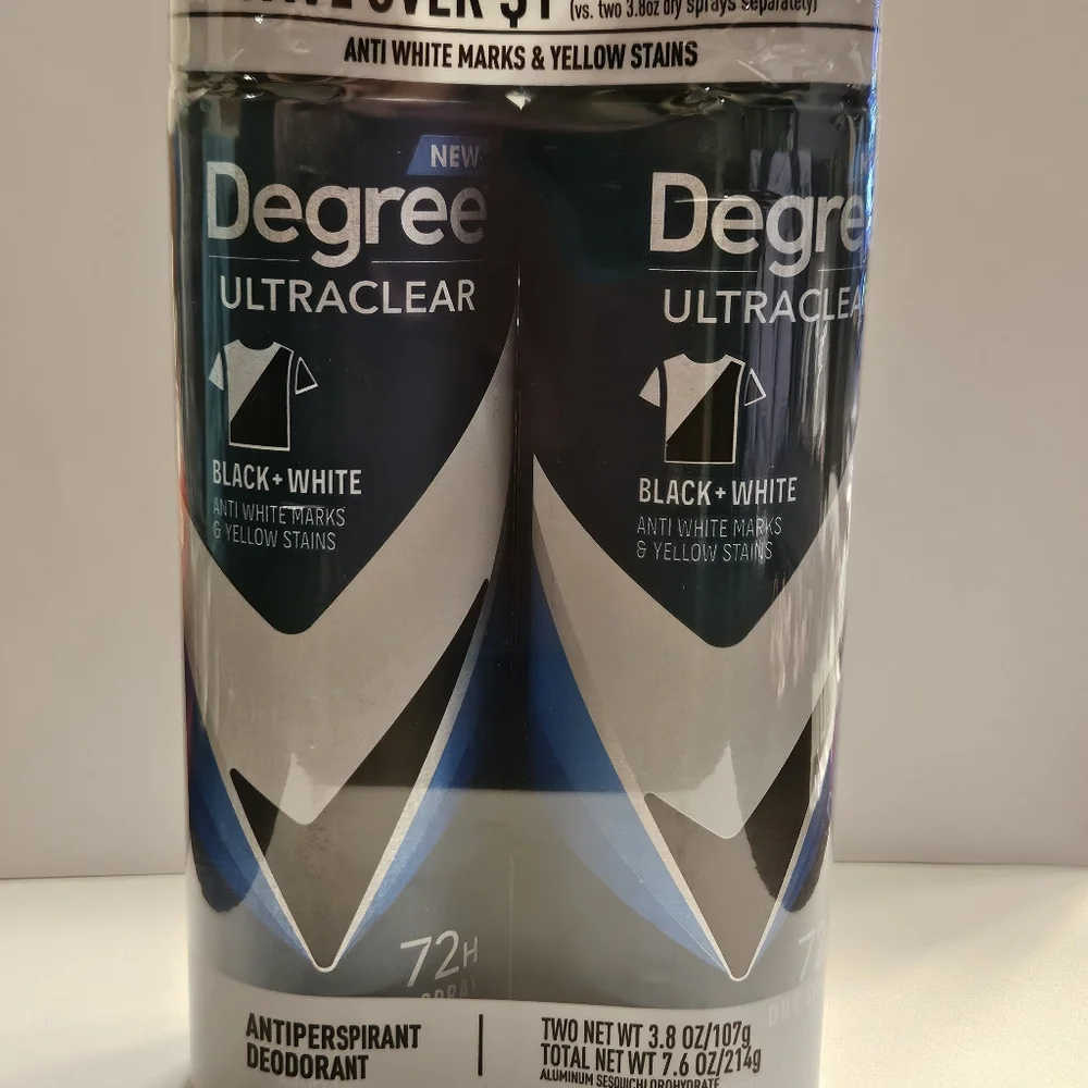 😀2 pack Degree Men Ultra Clear Black + White Antiperspirant Deodorant